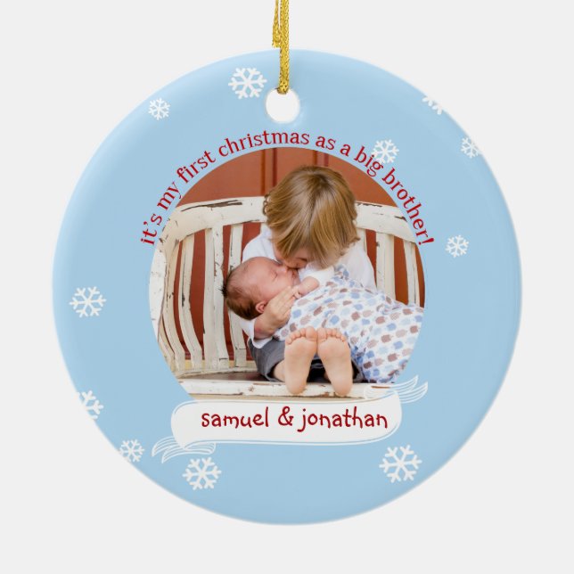 Ornamento De Cerâmica Ho Ho Ho 1rua Natal como foto personalizada do Big (Traseira)