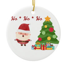 Ho, Ho, Ho com Papai Noel e Árvore em um 