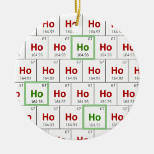 Ornamento De Cerâmica "Ho Ho Ho" Feriado Mesa Periódica