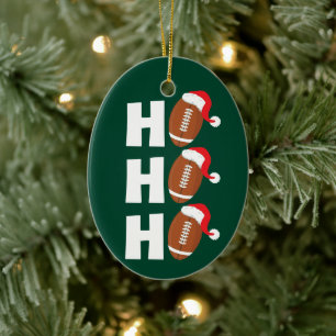 Ornamento De Cerâmica Ho Ho Ho Futebol Humor Divertido da Temporada de
