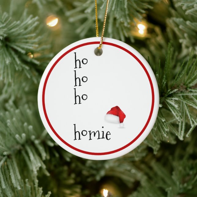Ornamento De Cerâmica Ho Ho Homie - Feliz Natal (Árvore)