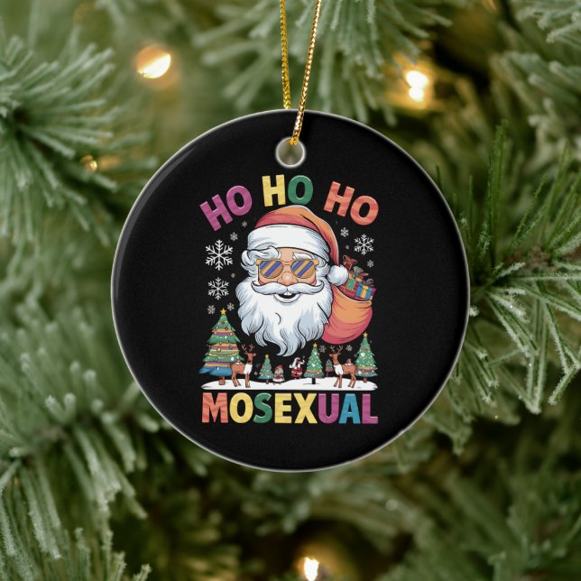 Ornamento De Cerâmica Ho Ho Homossexual Papai noel de Natal (Árvore)