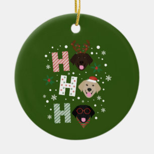 Ornamento De Cerâmica Ho Ho Labrador Retriever Feliz Natal
