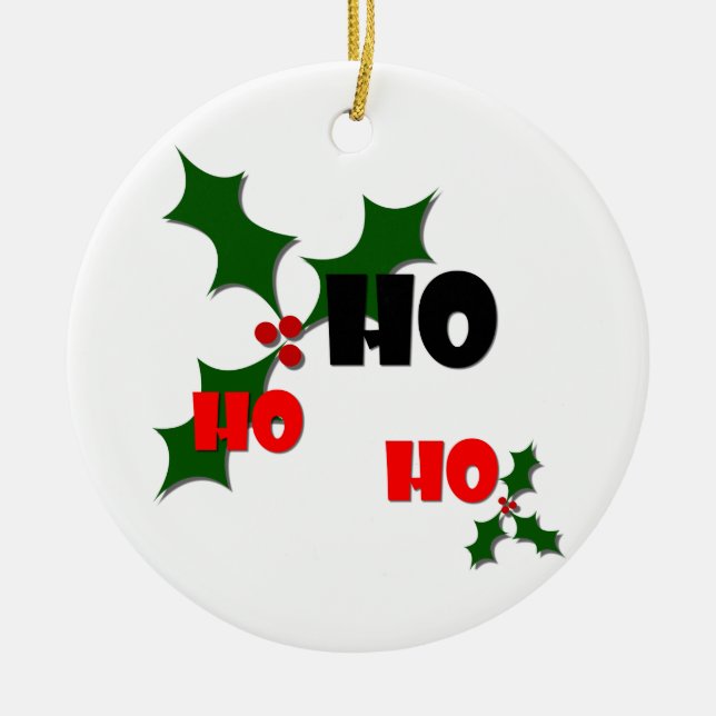 Ornamento De Cerâmica Ho Ho MistletoOrnament (Frente)