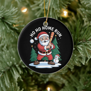 Ornamento De Cerâmica Ho Home Run Natal Papai Noel Beisebol Boneco de Ne