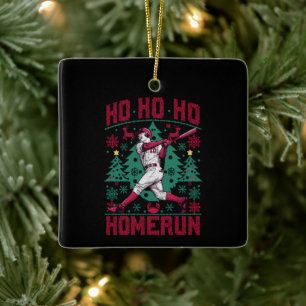 Ornamento De Cerâmica Ho Homerun Baseball Febre Suéter de Natal Feio