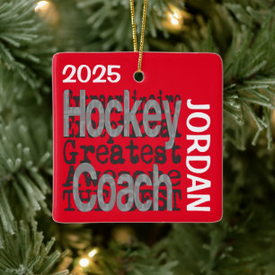Ornamento De Cerâmica Hockey Coach Extraordinaire CUSTOM