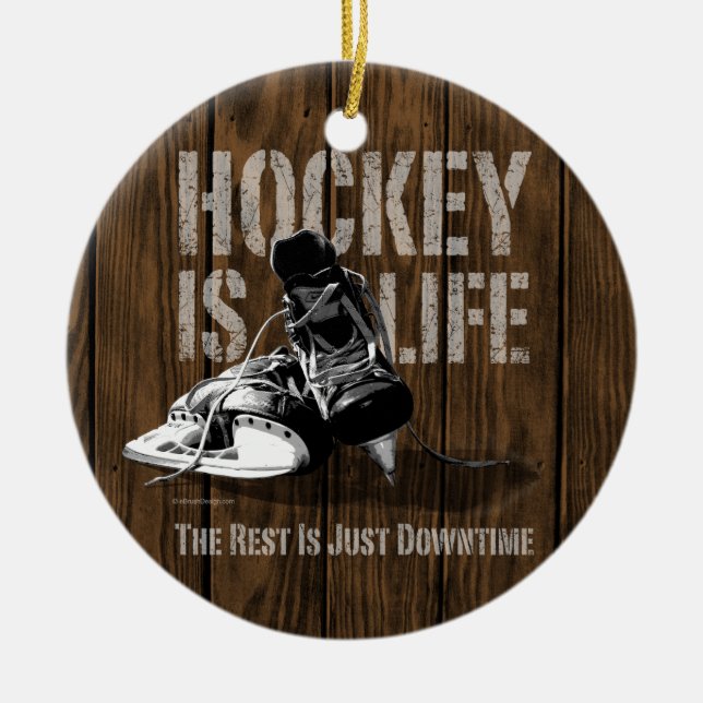 Ornamento De Cerâmica Hockey É A Vida (Frente)