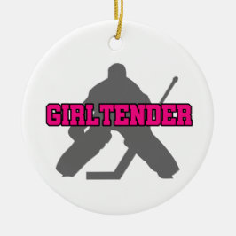 Ornamento De Cerâmica Hockey Goalie Girltender