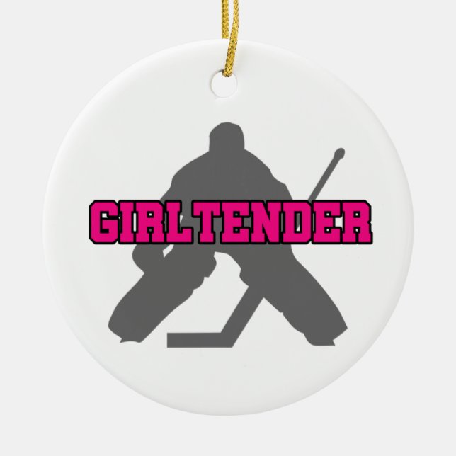Ornamento De Cerâmica Hockey Goalie Girltender (Frente)