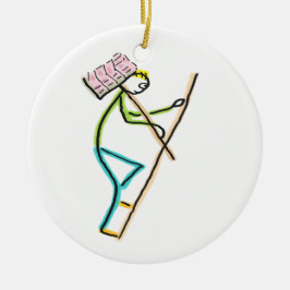 Ornamento De Cerâmica Hod Carrier Stickman