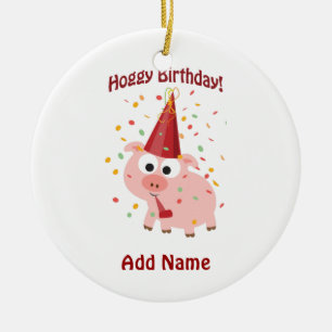 Ornamento De Cerâmica Hoggy Aniversário!