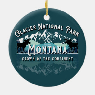 ORNAMENTO DE CERÂMICA HOLIDAY DO PARQUE NACIONAL DE GLACIER