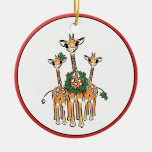 Ornamento De Cerâmica Holiday Girafes