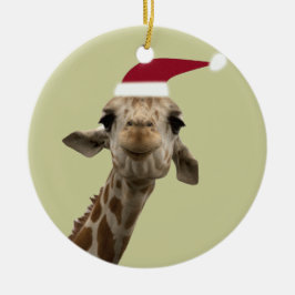 Ornamento De Cerâmica Holiday Giraffe