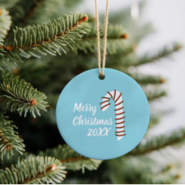 Ornamento De Cerâmica Holiday Season Artística Candy Cane