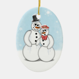 Ornamento De Cerâmica Holiday Snowman