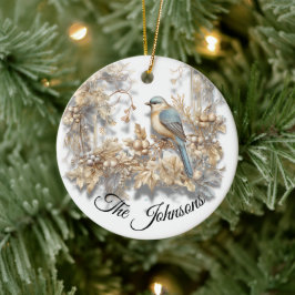 Ornamento De Cerâmica Holiday Songbird - Personalizado