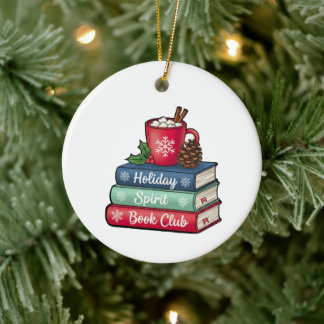Ornamento De Cerâmica Holiday Spirit Book Club Ornament | Book Lovers