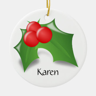 Ornamento De Cerâmica Holly Berry Ornament