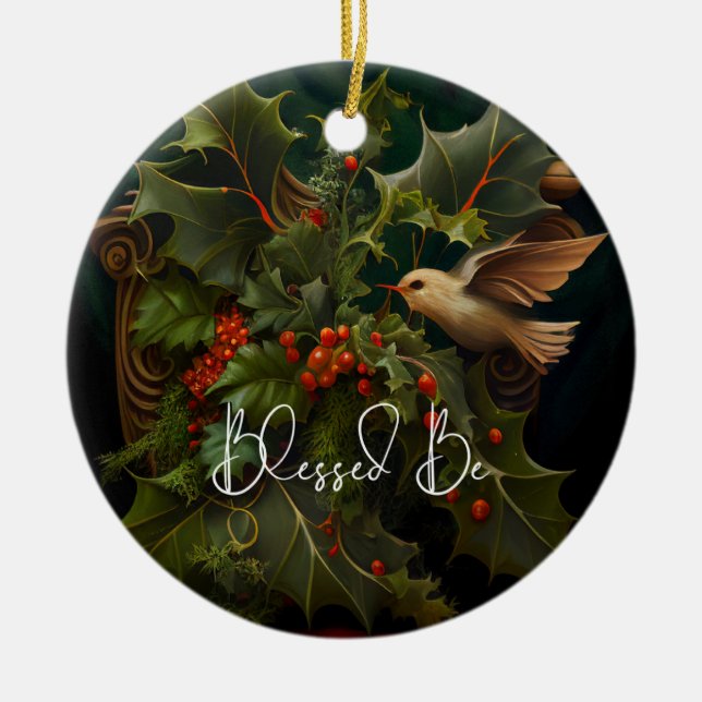 Ornamento De Cerâmica Holly e Ivy Ornament (Frente)