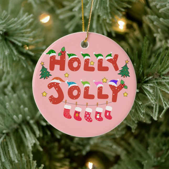 Ornamento De Cerâmica Holly Jolly (Árvore)