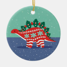 Holly Lights Aglow Stegosaurus Ornament