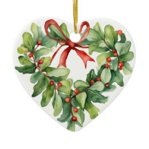 Holly Wreath Em Forma De Coração Para Professora