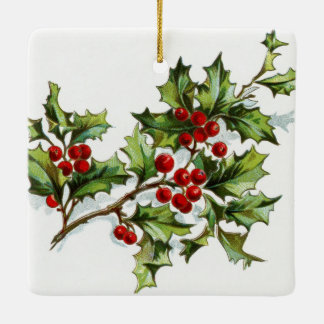 Ornamento De Cerâmica HollyBerries20150801