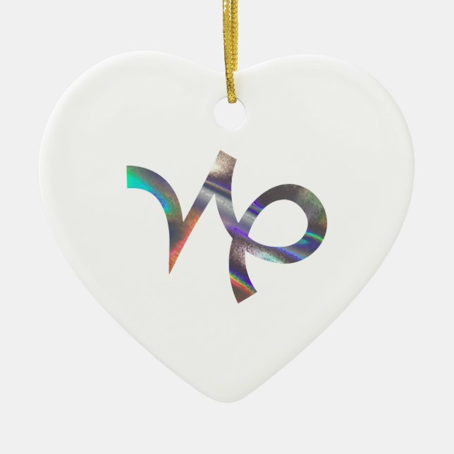 Ornamento De Cerâmica holograma Capricórnio (Frente)