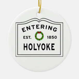 Ornamento De Cerâmica Holyoke, MÃE Holiday Wreath Metal Ornament