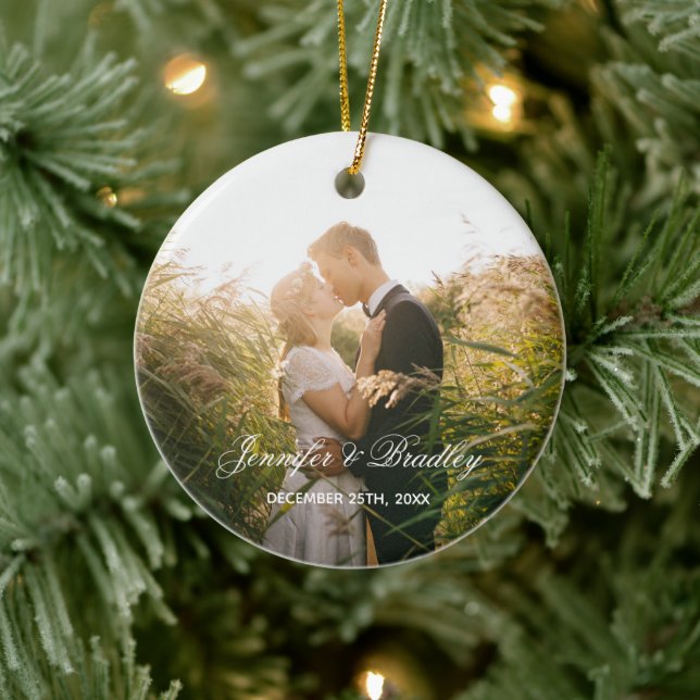 Ornamento De Cerâmica Home Sweet Home Custom Name e Photo (Árvore)