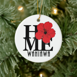 Ornamento De Cerâmica HOME Wahiawa Hawaii Red Hibiscus