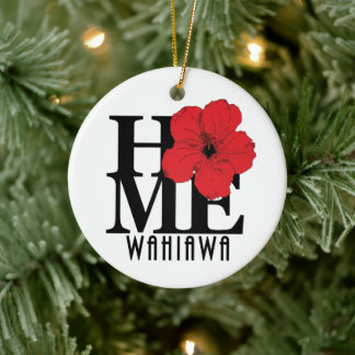 Ornamento De Cerâmica HOME Wahiawa Hawaii Red Hibiscus
