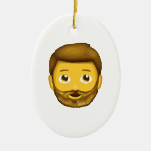 Ornamento De Cerâmica homem barbudo emoji