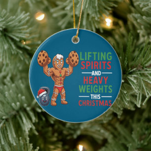 Ornamento De Cerâmica Homem de Biscoito de Gengibre Engraçado Levantando