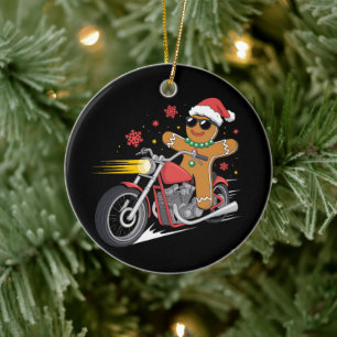 Ornamento De Cerâmica Homem de Biscoito de Natal Motocicleta Motociclist