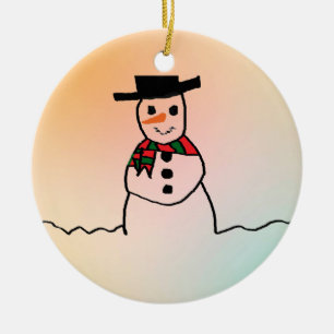 Ornamento De Cerâmica Homem de neve