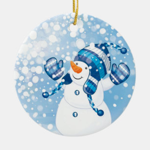 Ornamento De Cerâmica Homem de neve
