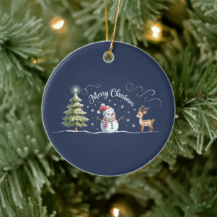 Ornamento De Cerâmica Homem de Neve de Natal Rena Árvore de Natal Invern