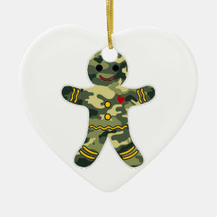 Ornamento De Cerâmica Homem de pão-de-espécie da camuflagem