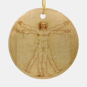Ornamento De Cerâmica Homem de Vitruvian por Leonardo da Vinci