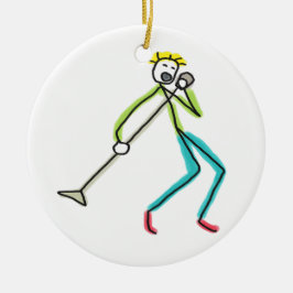 Ornamento De Cerâmica Homem-Palito Cantor