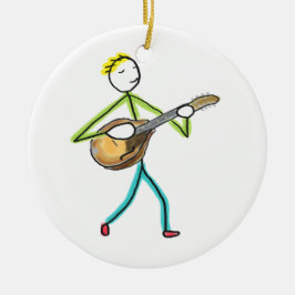 Ornamento De Cerâmica Homem Tocando Bandolim