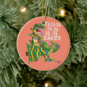 Ornamento De Cerâmica Homens Rex Homens da Árvore de Natal Dinossauro Cr