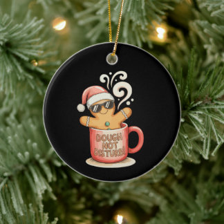 Ornamento De Cerâmica Homenzinho de Gengibre Não Perturbe Café Natal
