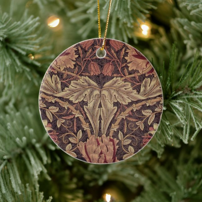 Ornamento De Cerâmica Honeysuckle de William Morris, Garden Flowers Art (Árvore)