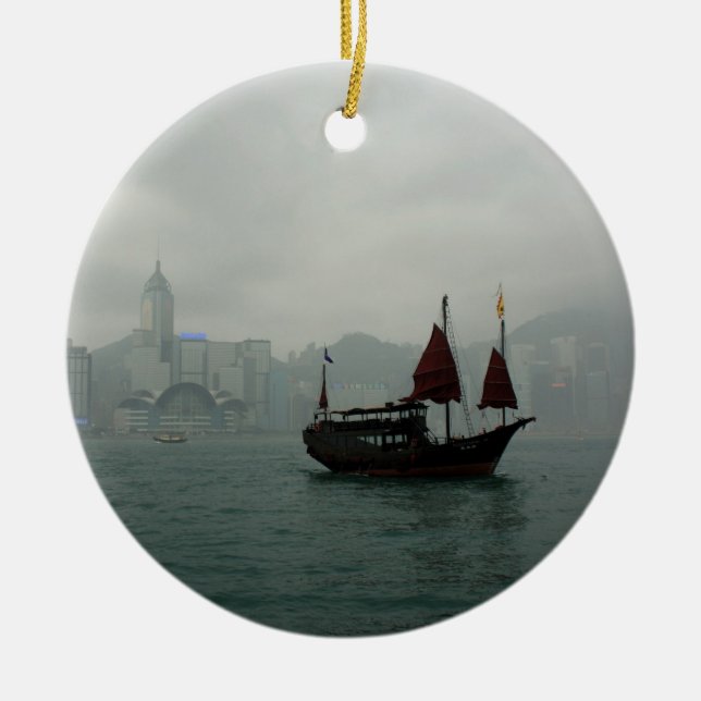 Ornamento De Cerâmica Hong Kong (Frente)