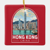 Hong Kong China Viagem Art Vintage