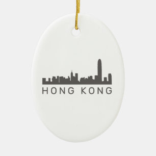 Ornamento De Cerâmica Hong Kong Gift HK Skyline Gpresente